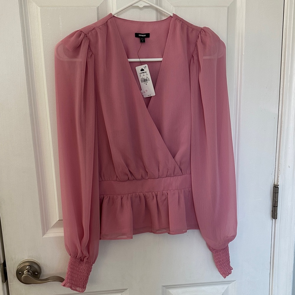 Express Blush Wrap Blouse